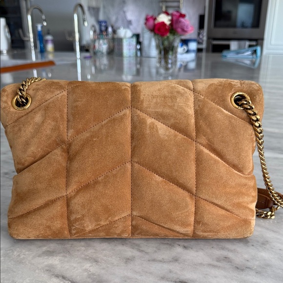 Yves Saint Laurent Puffer Small in Suede - Quilted Shoulder Bag in Cinnamon - Picture 2 of 4